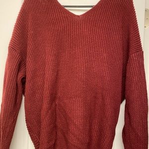 Vici Sweaters - Don’t Get It Twisted Vici Sweater in Burgundy Vici Sweaters - Don’t Get It Twisted Vici Sweater in Burgundy